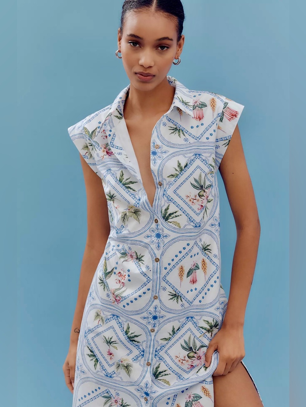 The Lillian Button-Front Midi Dress by Maeve for Anthropologie